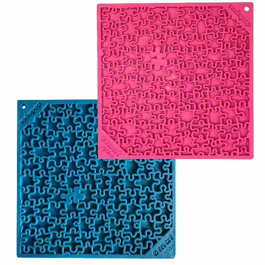 Blue Jigsaw & Pink Jigsaw eMat Lick Mat Bundle – Large