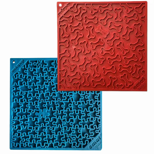 Blue Jigsaw & Red Bones eMat Lick Mat Bundle – Large