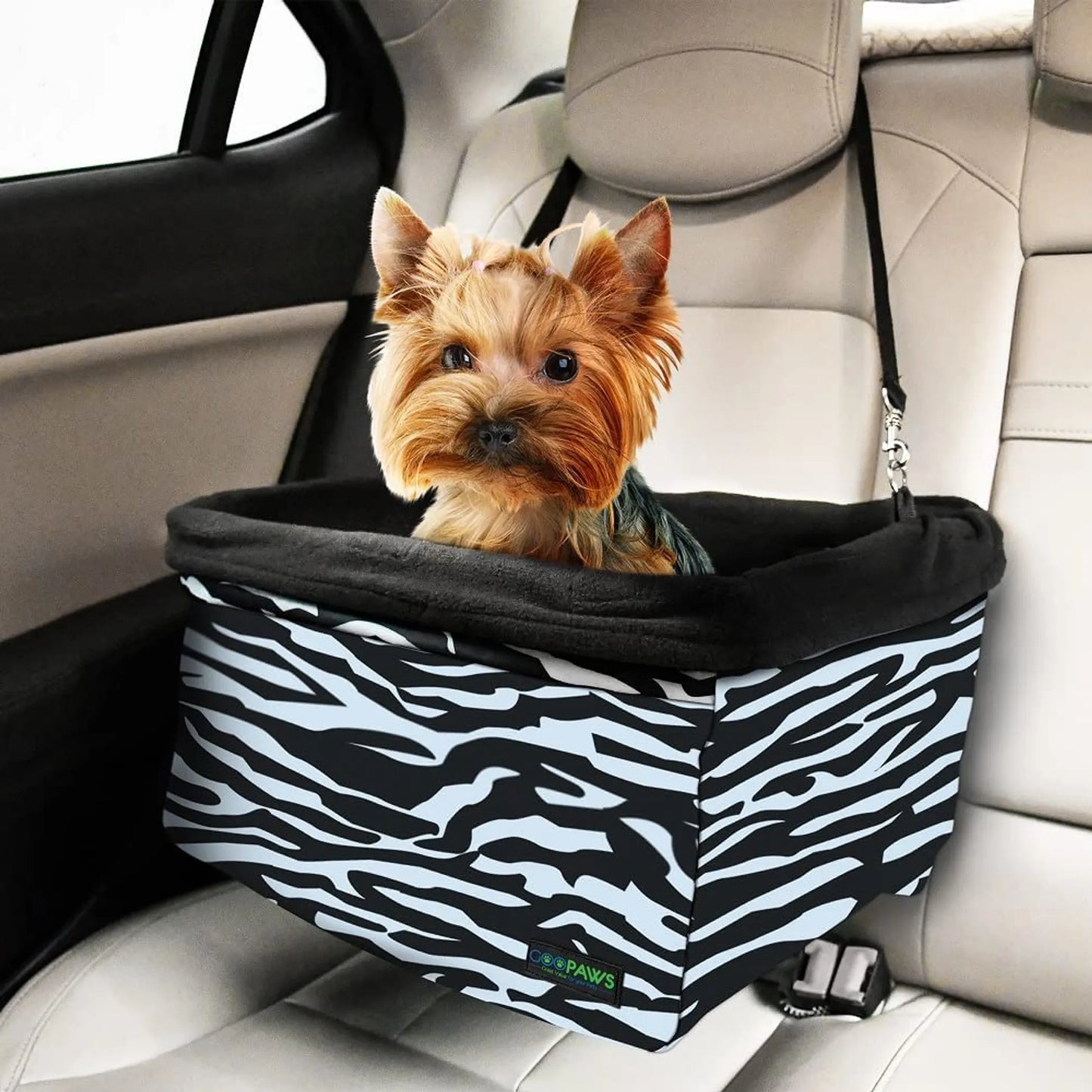 JESPET & GOOPAWS Dog Car Booster Seat with Seat Belt