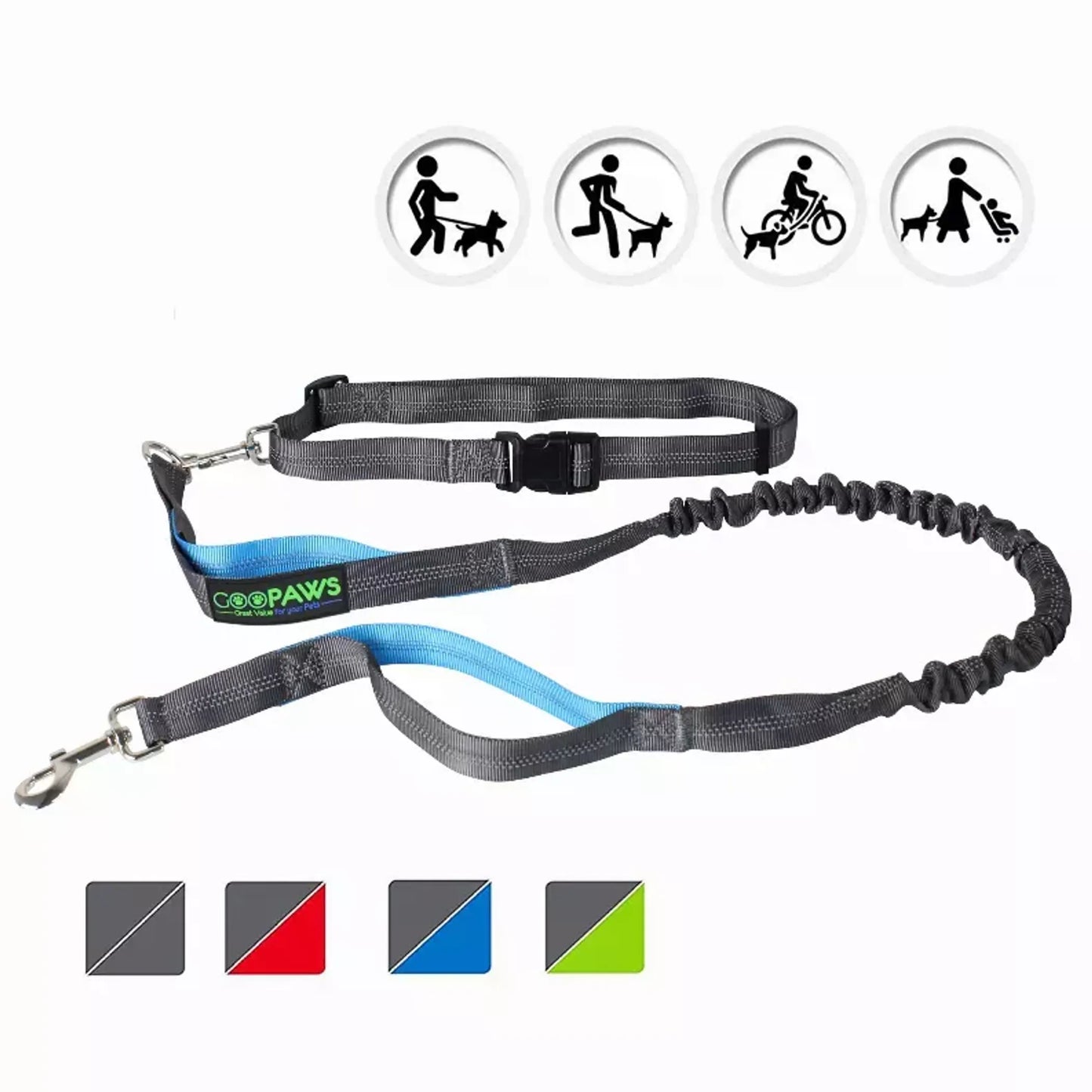 JESPET Hands-Free Bungee Dog Leash – Up to 150 lbs