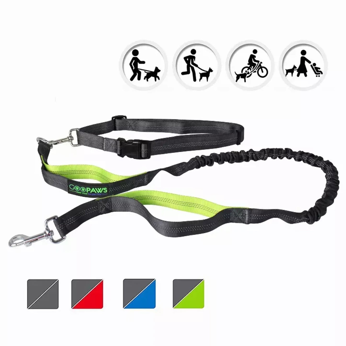 JESPET Hands-Free Bungee Dog Leash – Up to 150 lbs
