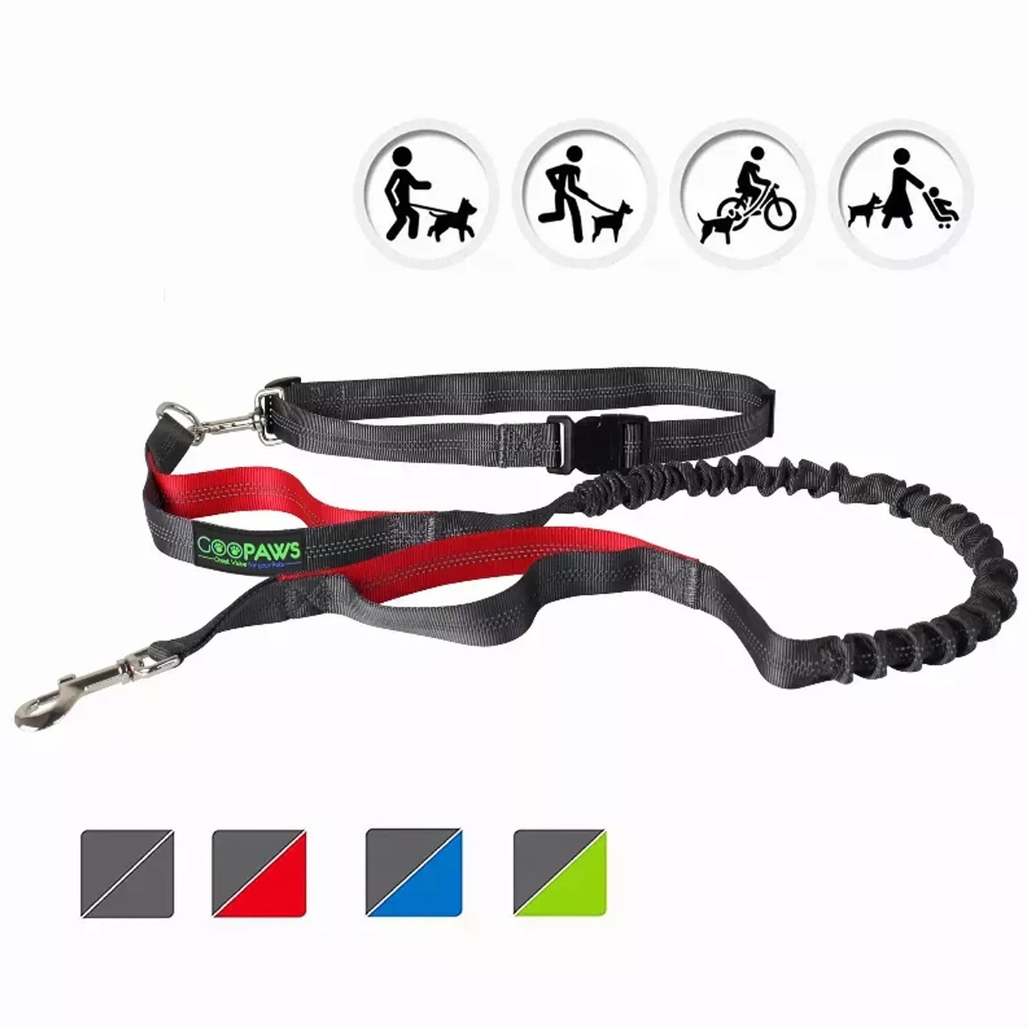 JESPET Hands-Free Bungee Dog Leash – Up to 150 lbs