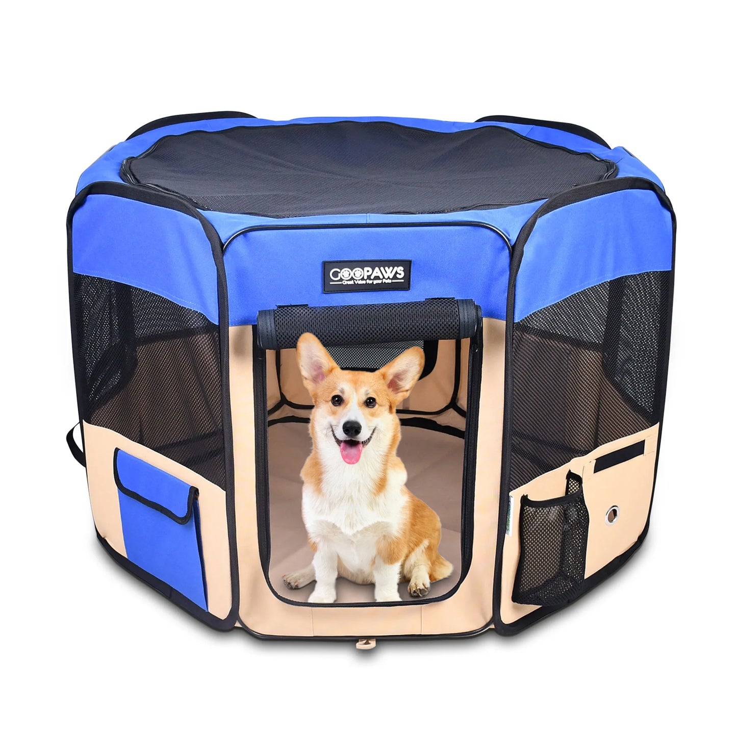 JESPET Portable Soft Dog Exercise Playpen with Carry Bag