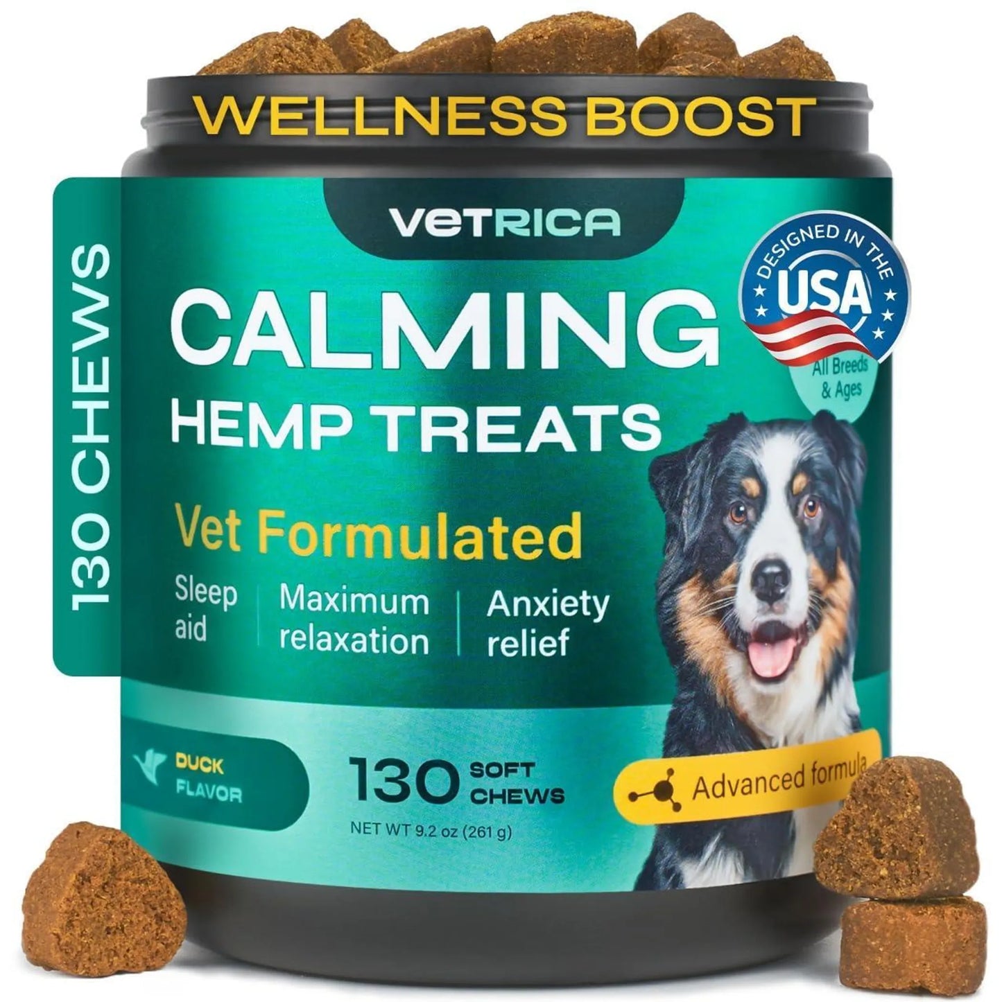Duck-Flavored Hemp Calming Chews for Dog Anxiety Relief