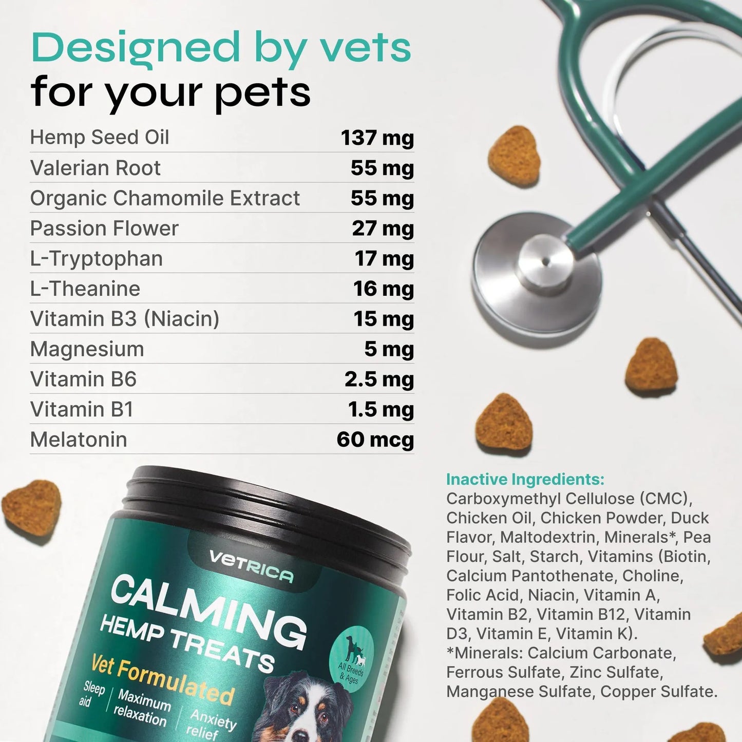 Duck-Flavored Hemp Calming Chews for Dog Anxiety Relief