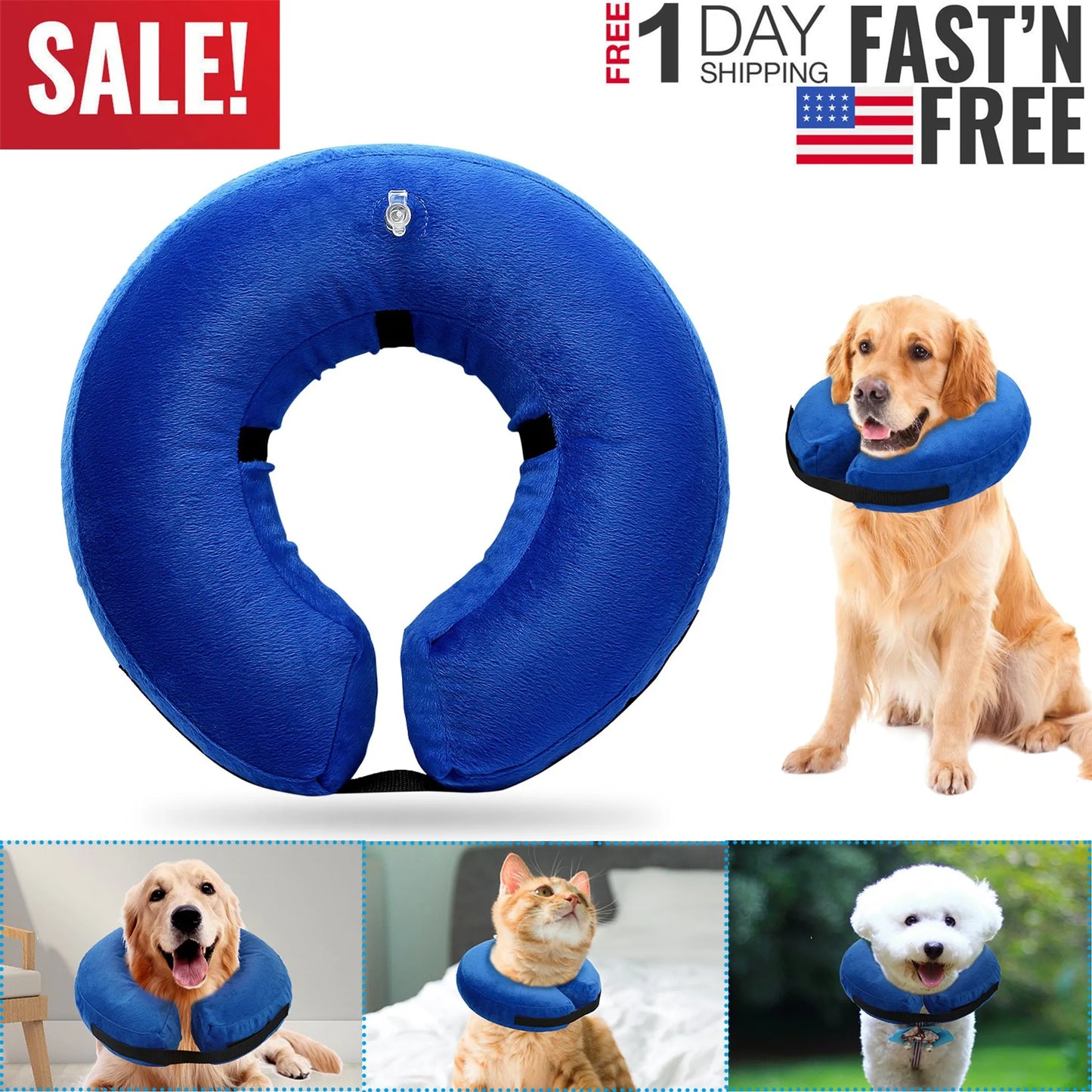 Inflatable Protective Recovery Collar for Dogs