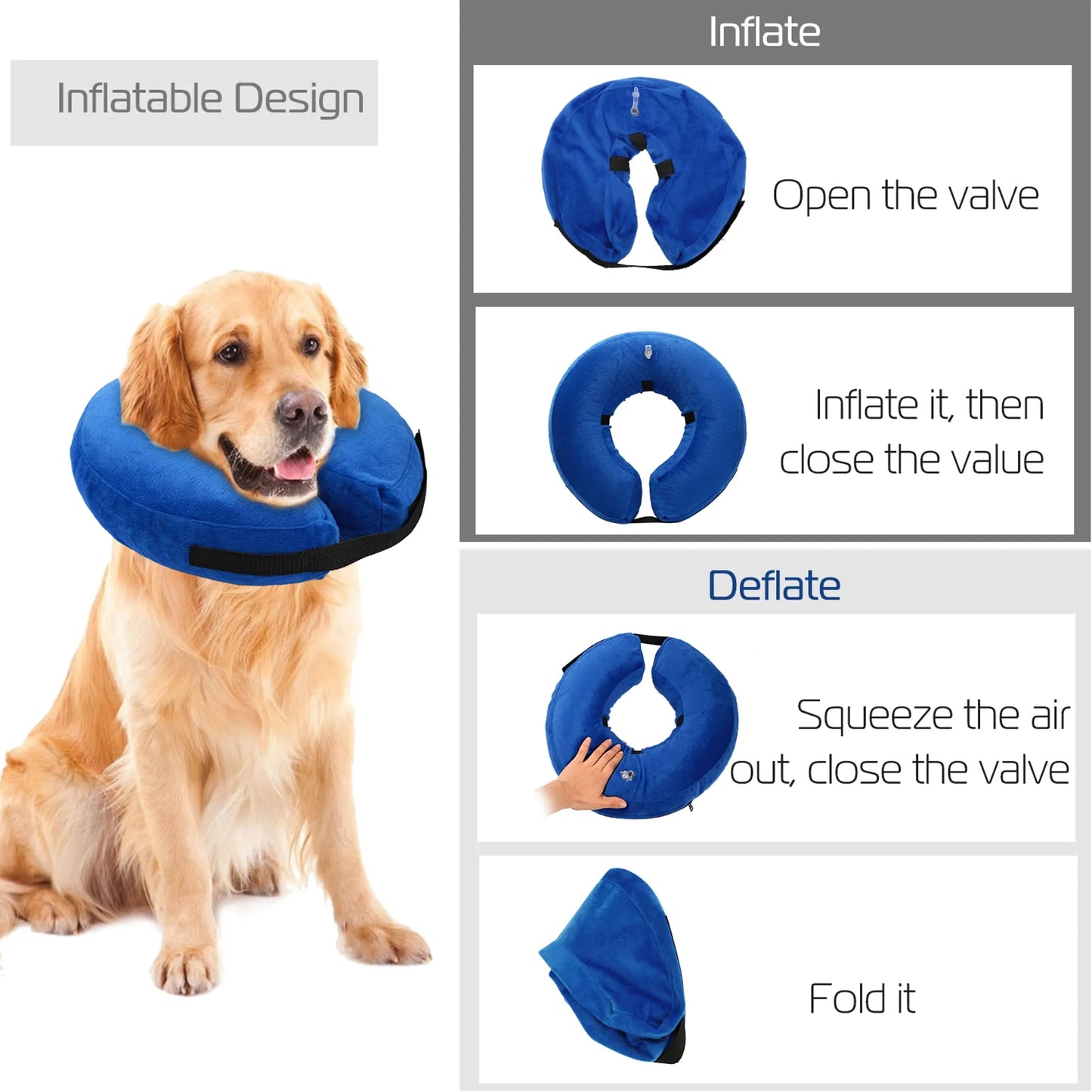 Inflatable Protective Recovery Collar for Dogs
