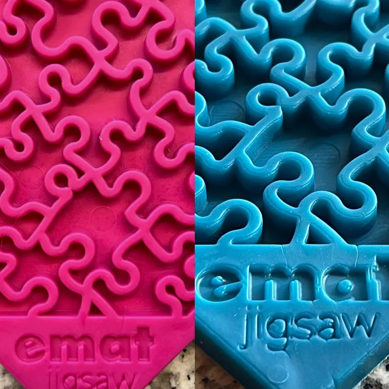 Blue Jigsaw & Pink Jigsaw eMat Lick Mat Bundle – Large