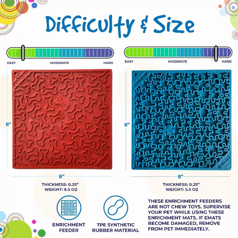 Blue Jigsaw & Red Bones eMat Lick Mat Bundle – Large