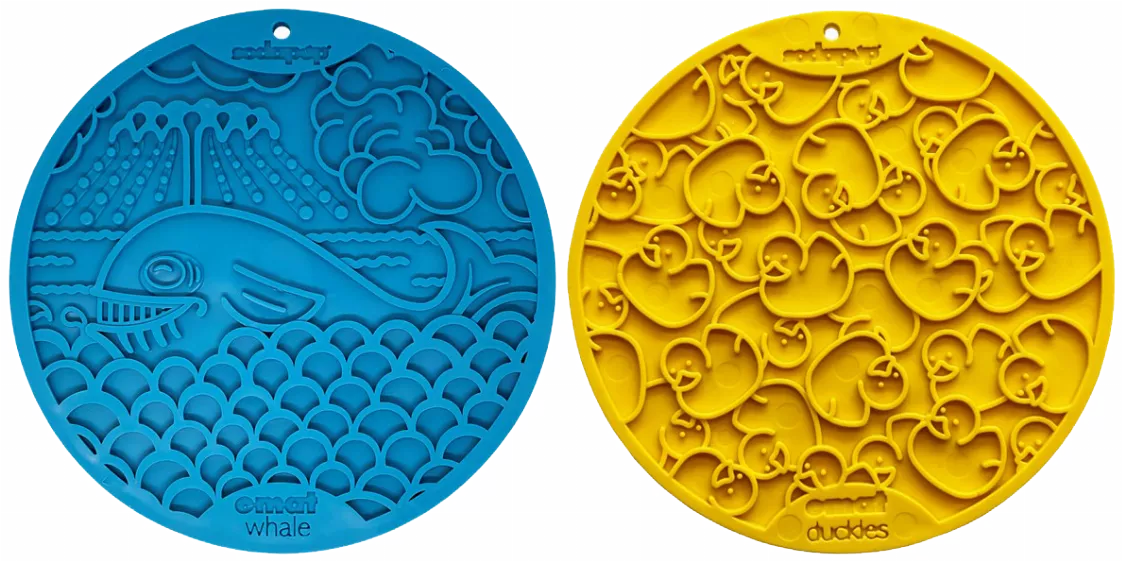 Blue Whale & Yellow Duckies Bathtub eMat Lick Mat Bundle – Large