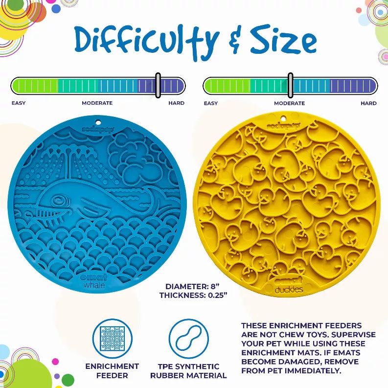 Blue Whale & Yellow Duckies Bathtub eMat Lick Mat Bundle – Large