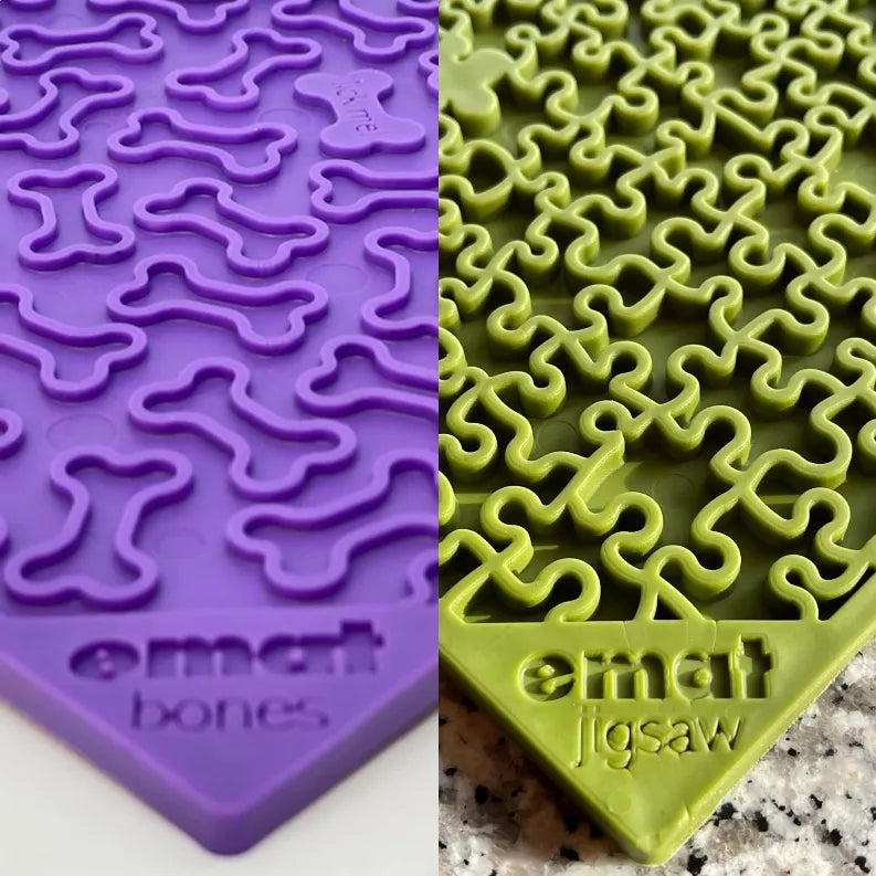 Green Jigsaw & Purple Bones eMat Lick Mat Bundle – Large