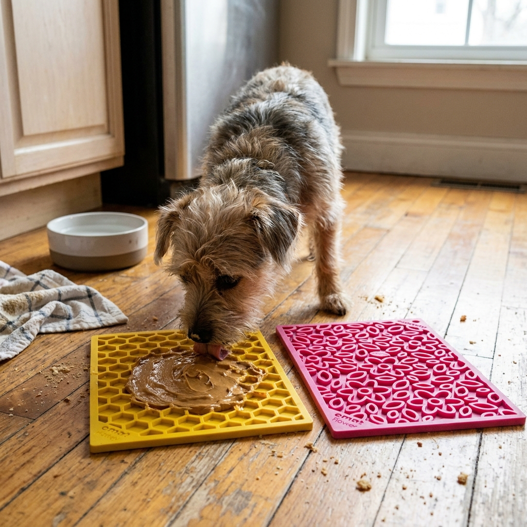Flower Honeycomb lick mat lifestyle