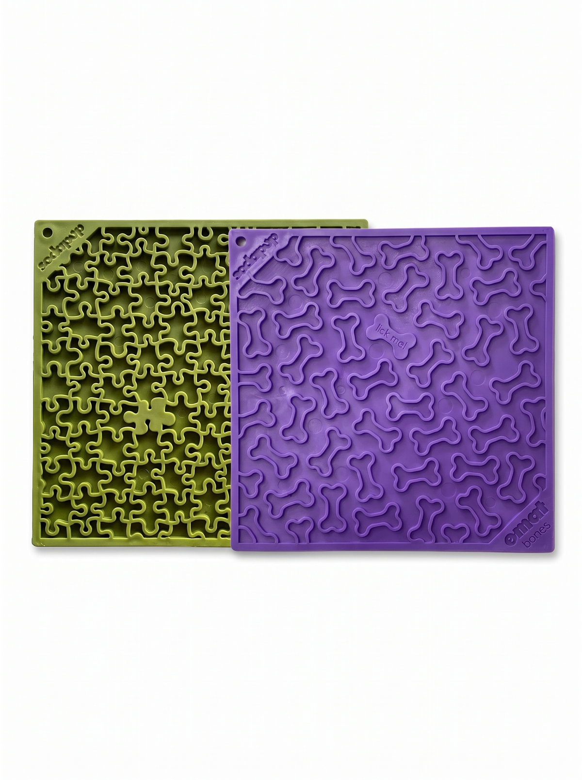 Green Jigsaw & Purple Bones eMat Lick Mat Bundle – Large product photo 2