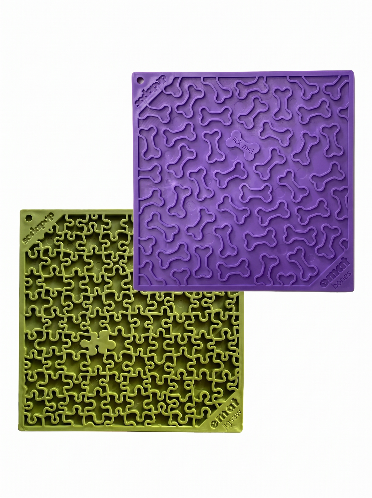 Green Jigsaw & Purple Bones eMat Lick Mat Bundle – Large product photo 1