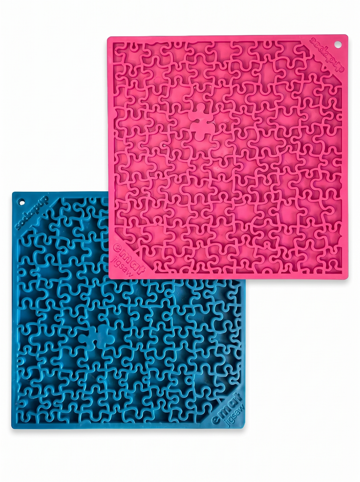 Blue Jigsaw & Pink Jigsaw eMat Lick Mat Bundle – Large product photo 2