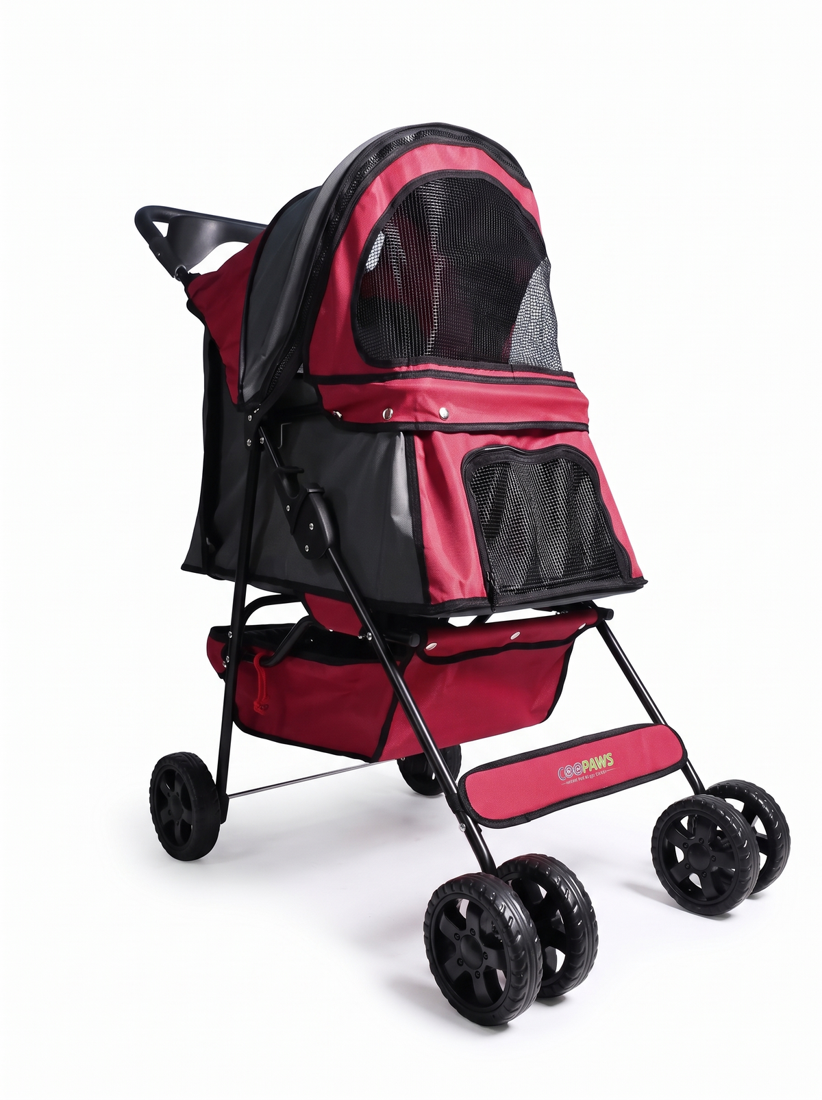 GOOPAWS 4-Wheel Foldable Pet Stroller with Safety Brakes product photo 1