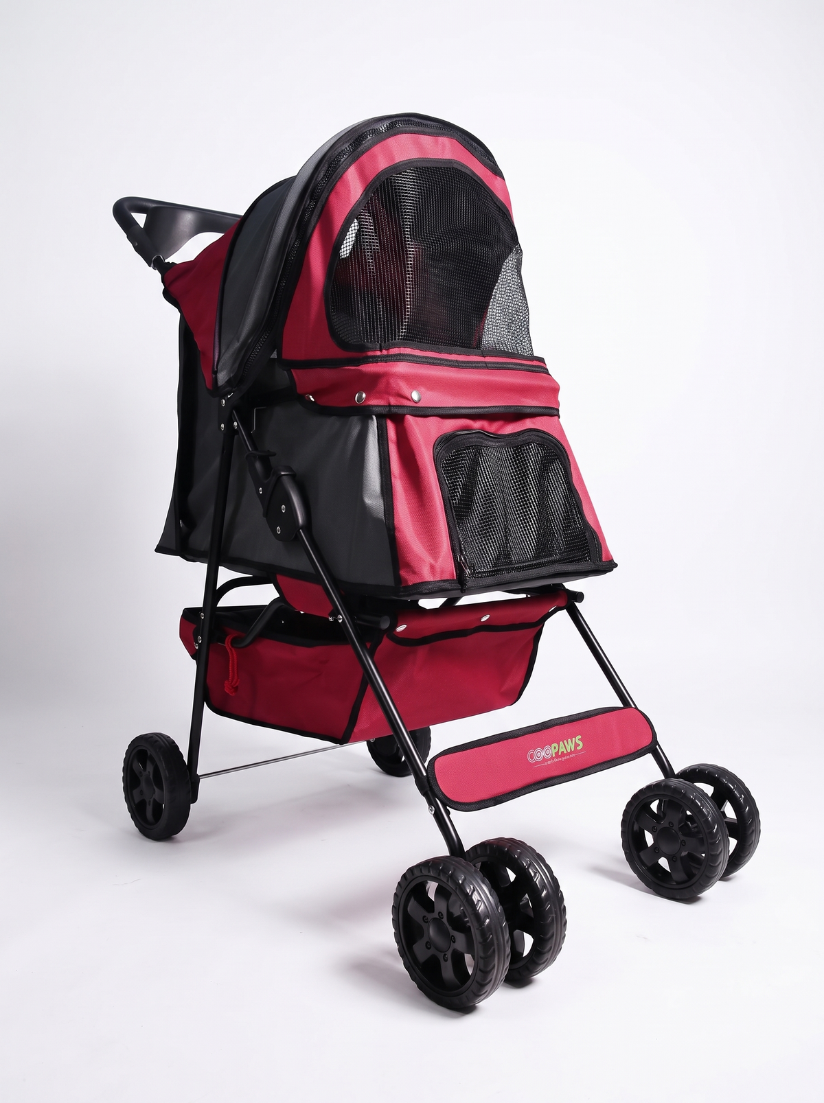 GOOPAWS 4-Wheel Foldable Pet Stroller with Safety Brakes product photo 3